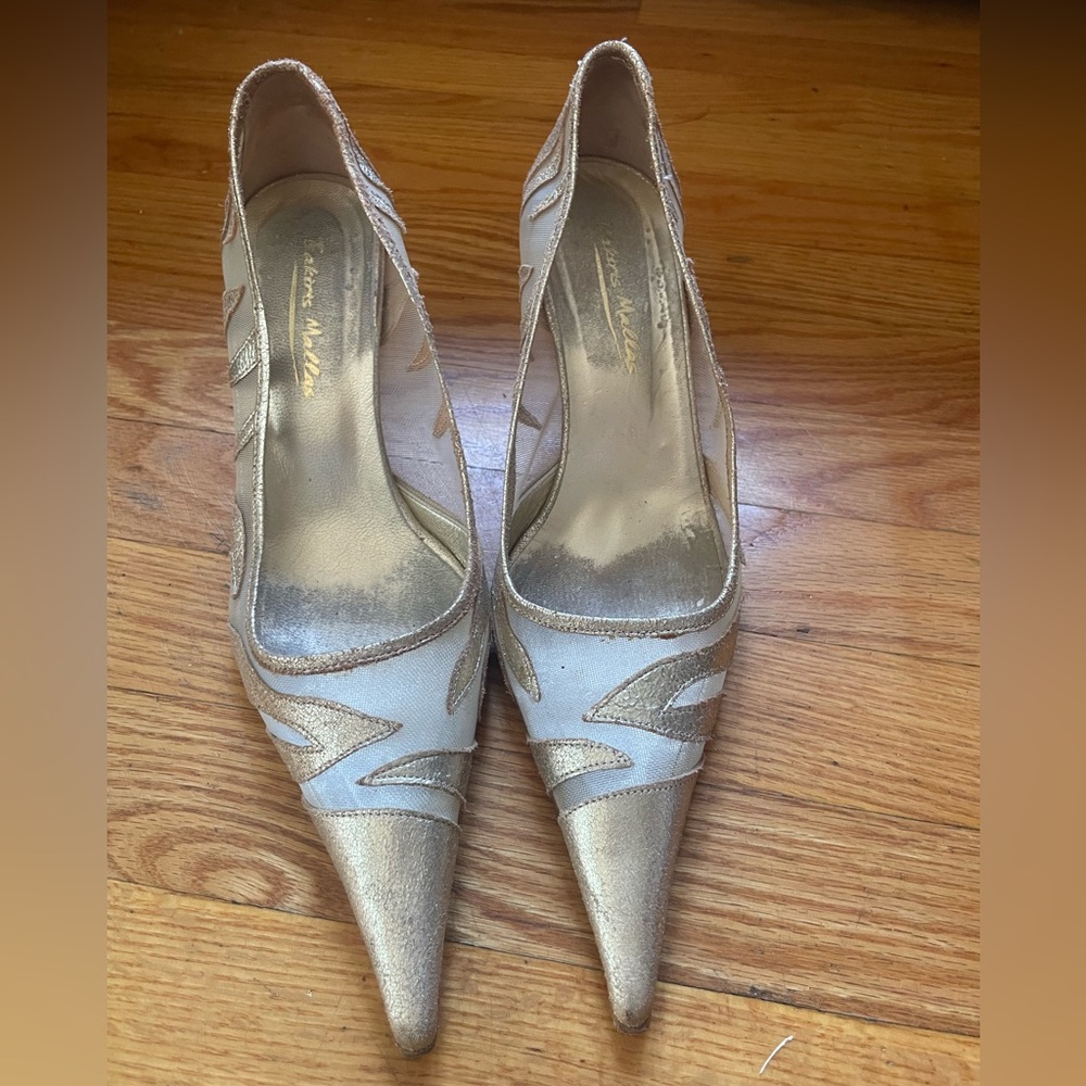 Chic Gold mesh Women's Heels